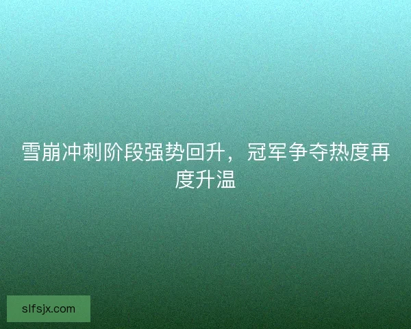 雪崩冲刺阶段强势回升,冠军争夺热度再度升温 雪崩冲刺阶段强势回升,冠军争夺热度再度升温